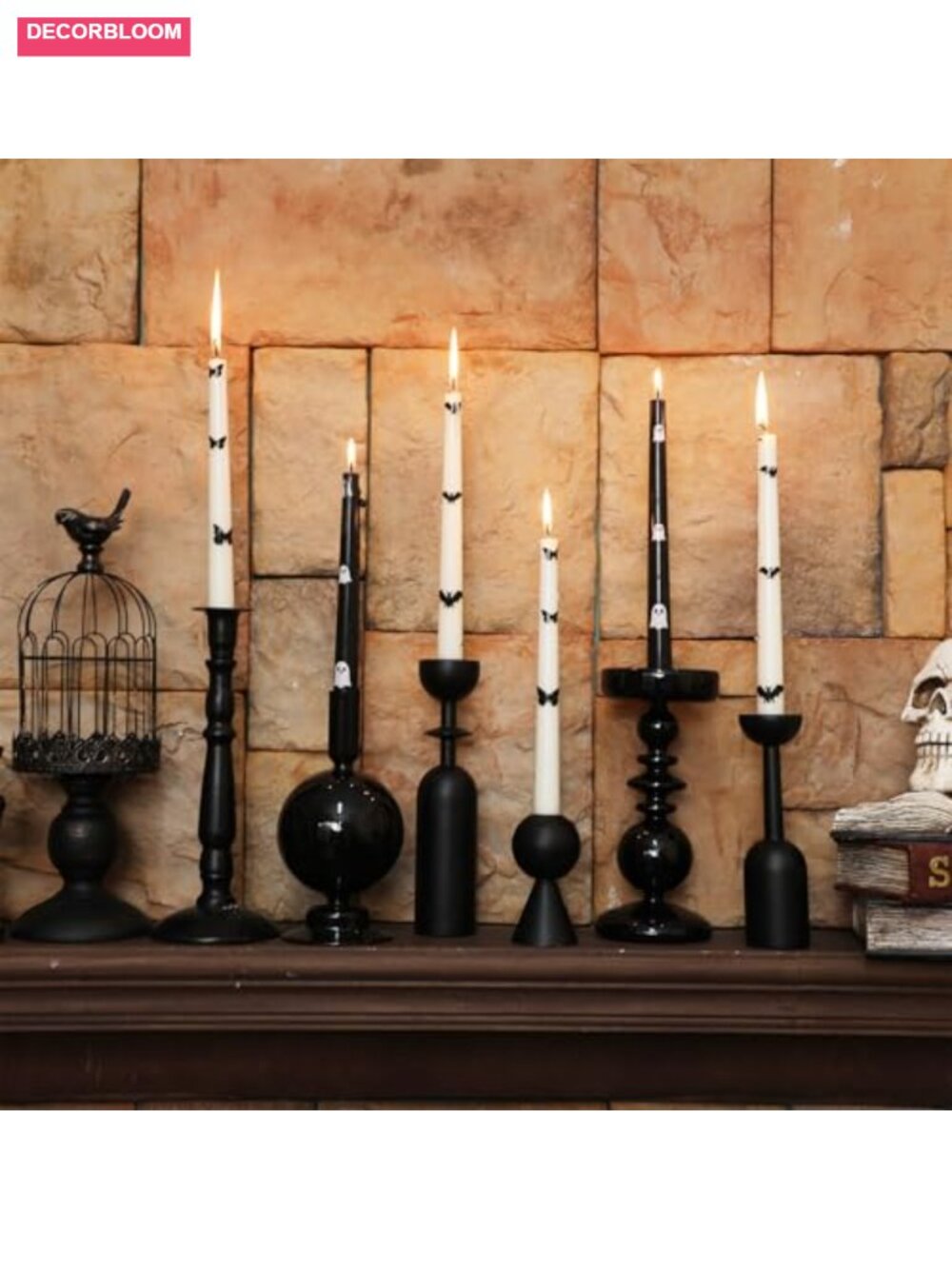 6pc Handmade Taper Candle Set Soy Beeswax 10" Unscented